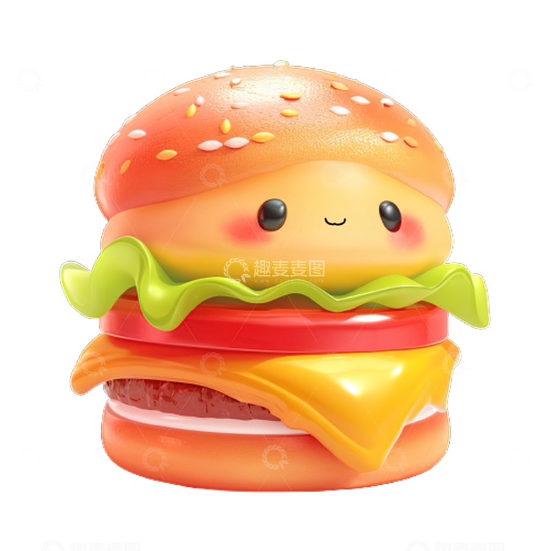 高清大图下载【趣麦麦图】3D立体效果汉堡