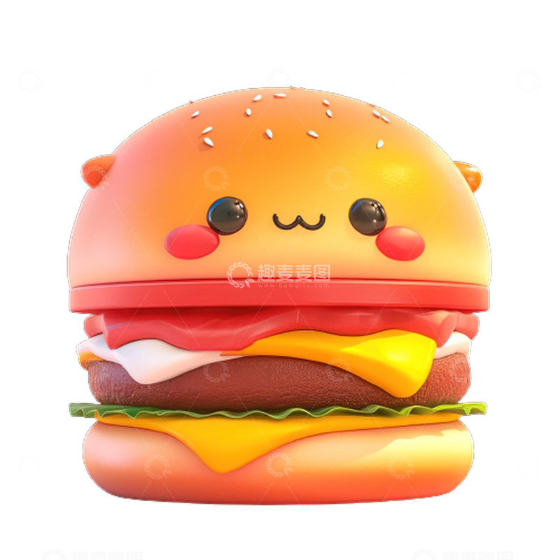高清大图下载【趣麦麦图】3D立体效果汉堡美味