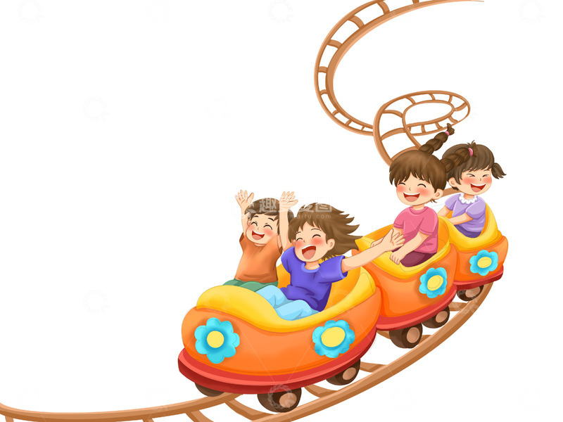 源文件下载【趣麦麦图】61六一儿童节儿童坐过山车手绘元素