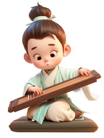 汉服男孩弹古琴2