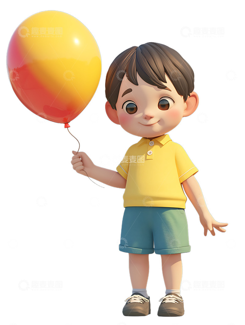 高清大图下载【趣麦麦图】小孩拿着气球