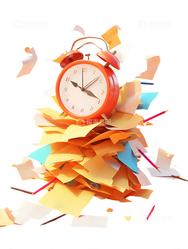 时钟与作业纸张做题
