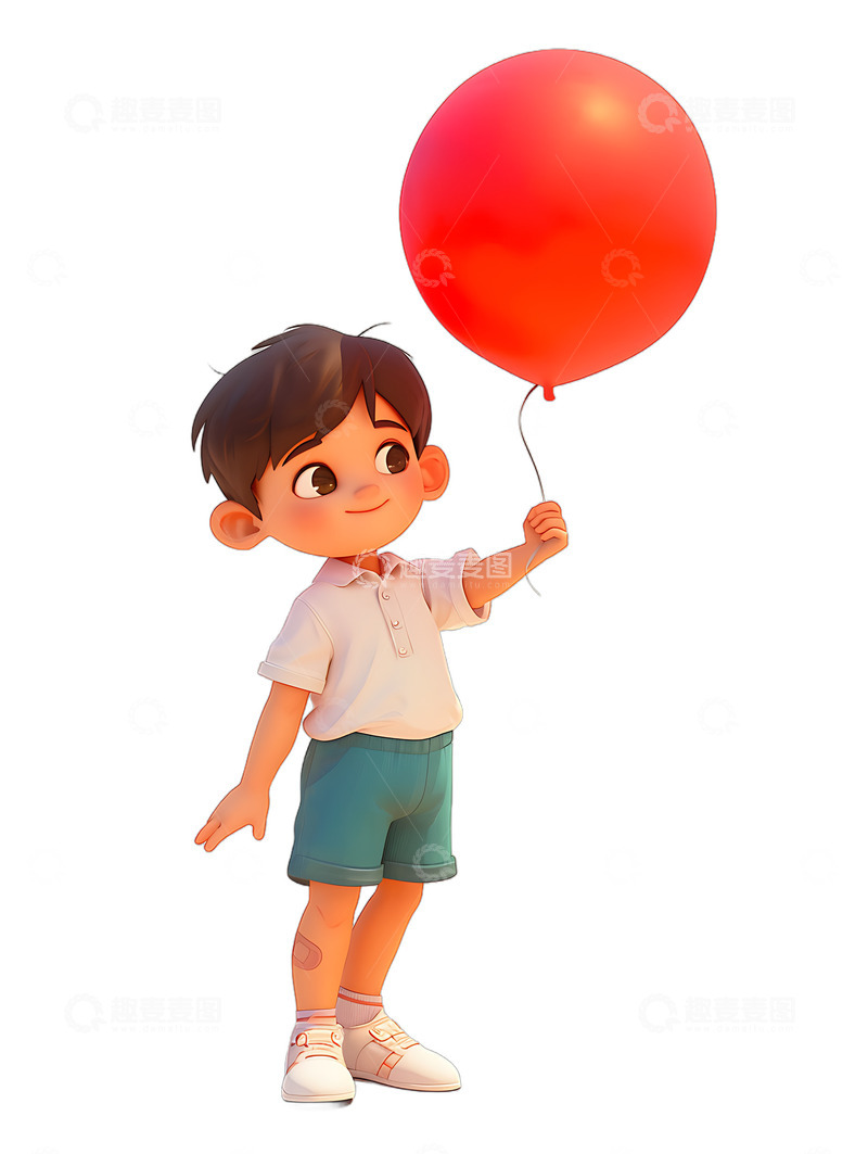 高清大图下载【趣麦麦图】小孩拿着气球3