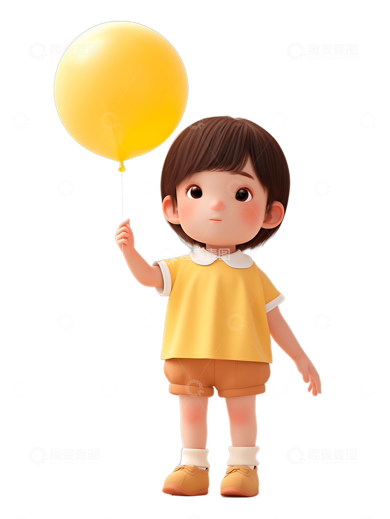高清大图下载【趣麦麦图】小孩拿着气球2