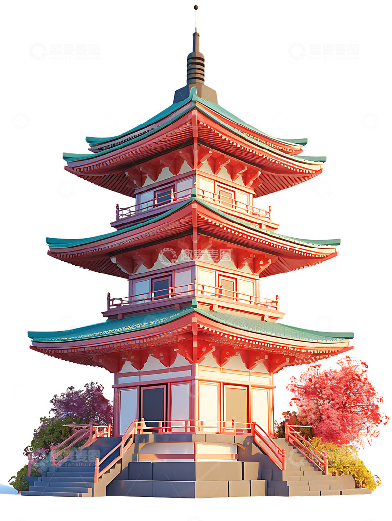 高清大图下载【趣麦麦图】中式宝塔高塔3