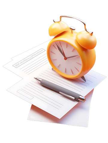 时钟与作业纸张做题ICON