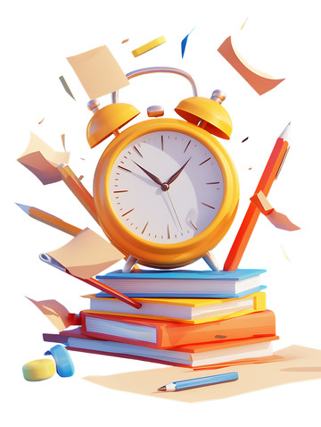 时钟与作业纸张