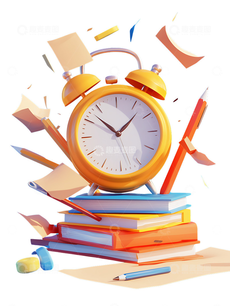 时钟与作业纸张