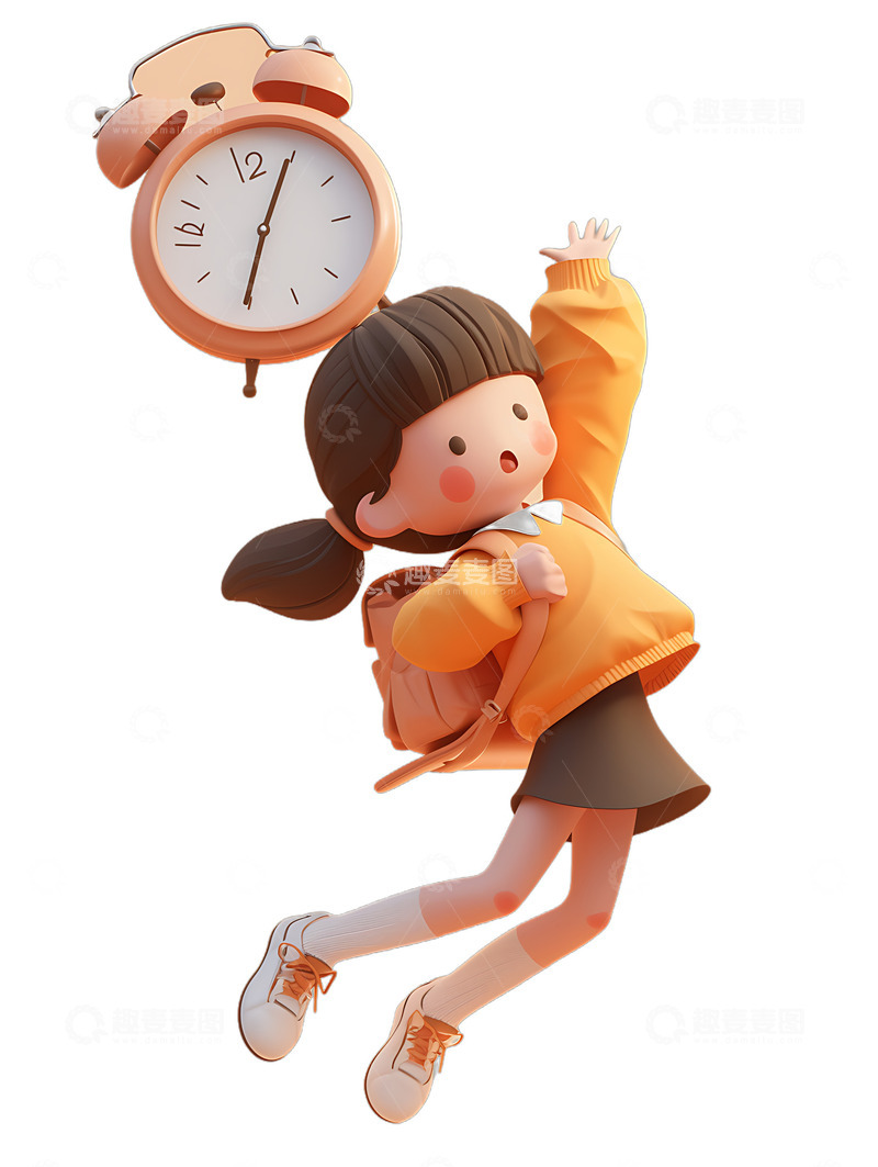 女孩与时钟时间学生