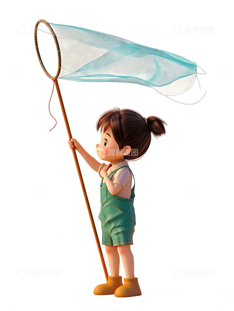 捉昆虫捕蜜蜂小女孩4