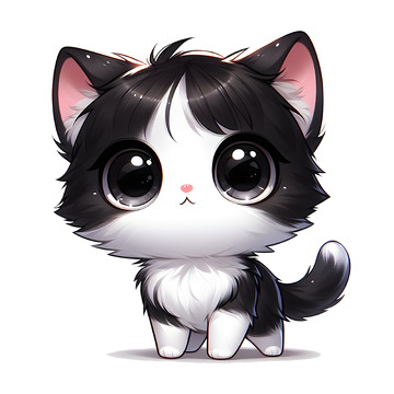 超可爱小猫咪卡通插画风格