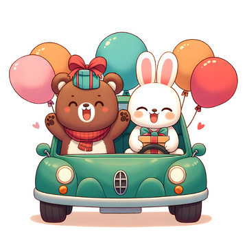 卡通风格可爱动物素材