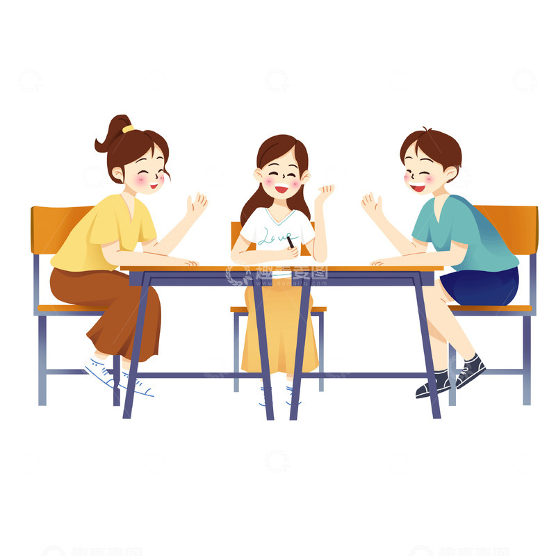 源文件下载【趣麦麦图】手绘学生时代校园场景元素