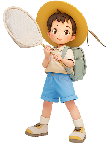 捉昆虫捕蜜蜂小孩