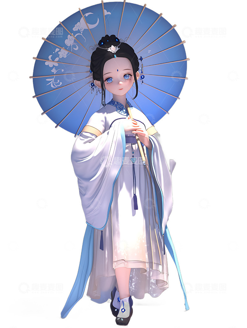 高清大图下载【趣麦麦图】汉服女生打伞3