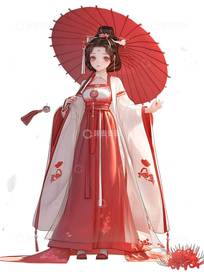 高清大图下载【趣麦麦图】汉服女生打伞
