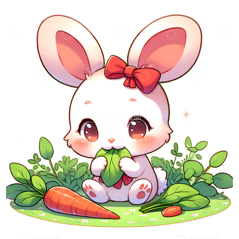 高清大图下载【趣麦麦图】十二生肖之可爱兔子卡通素材