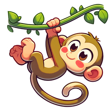 卡通可爱小猴子插画素材