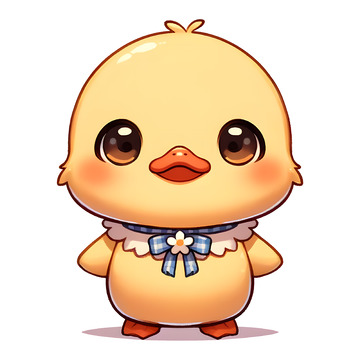 可爱黄色小鸭子卡通素材