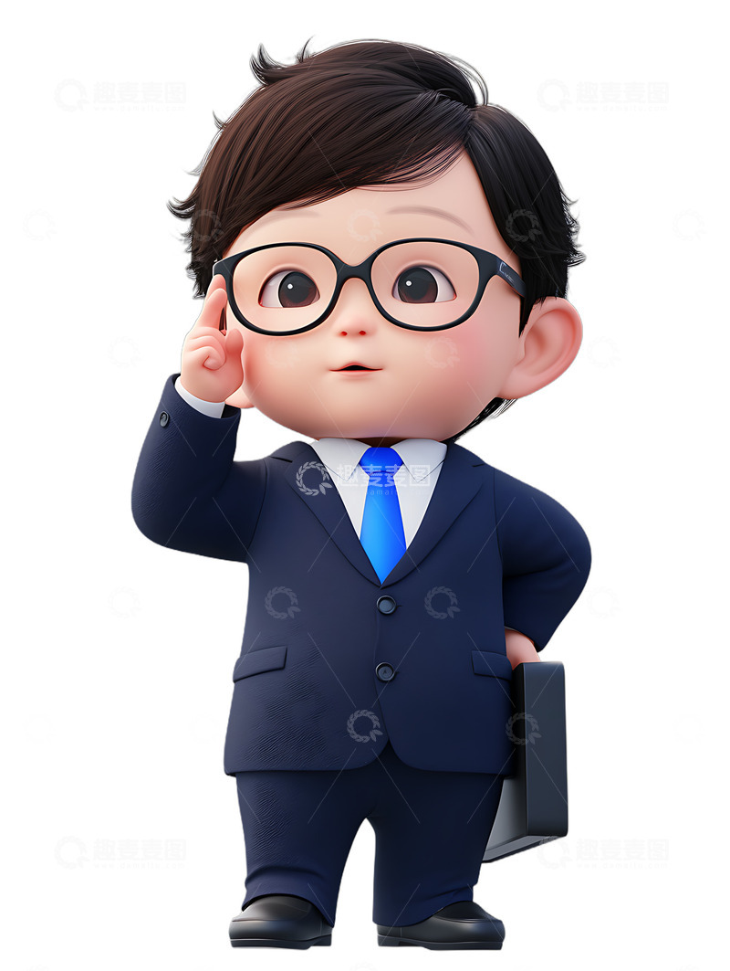 高清大图下载【趣麦麦图】白领开心Q版上班族
