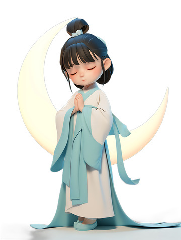 汉服月亮女生