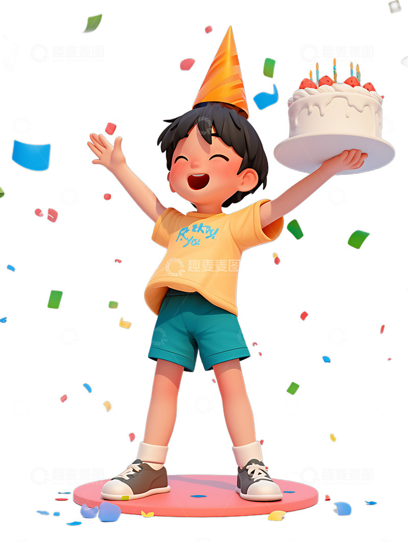 高清大图下载【趣麦麦图】生日蛋糕男孩庆祝2