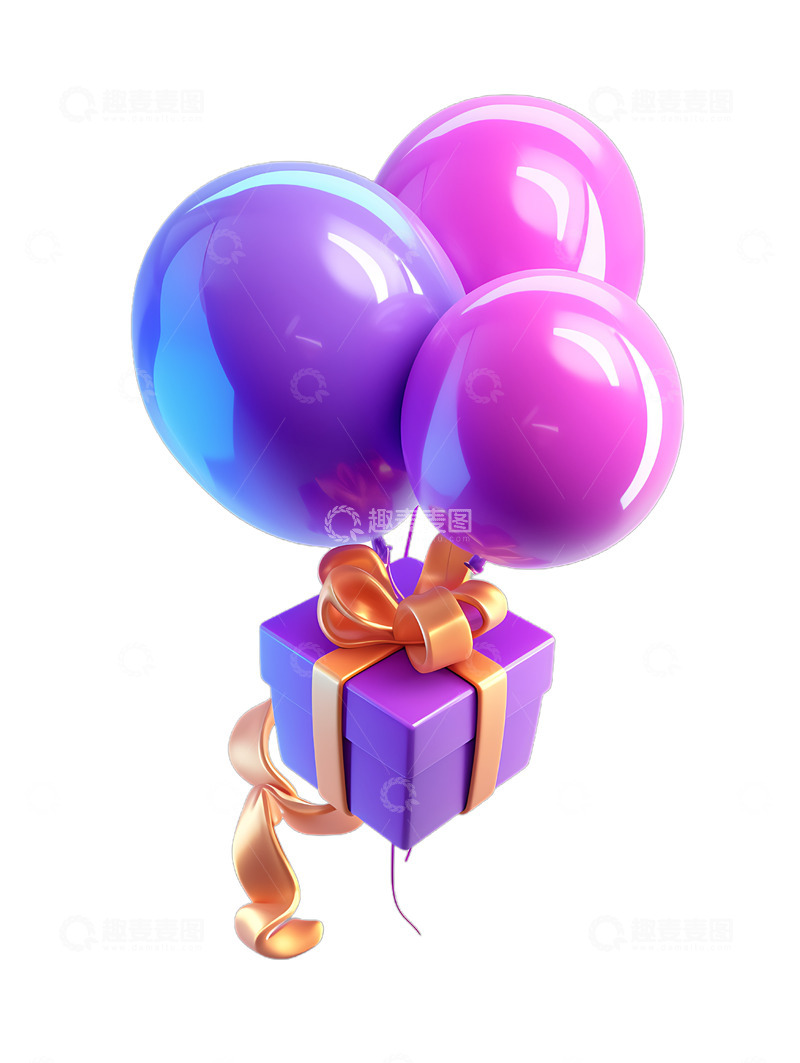 高清大图下载【趣麦麦图】礼物节日购物节装饰气球礼盒商品