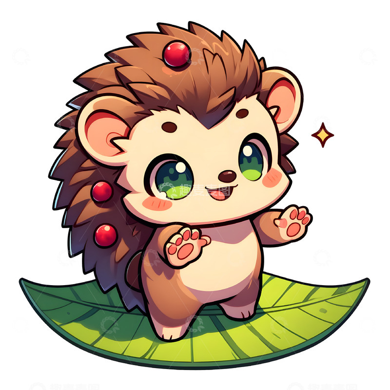 高清大图下载【趣麦麦图】卡通可爱小刺猬插画素材