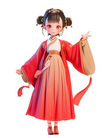 汉服女生卡通2