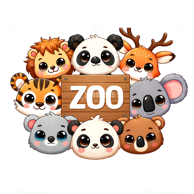 高清大图下载【趣麦麦图】卡通动物动物园素材