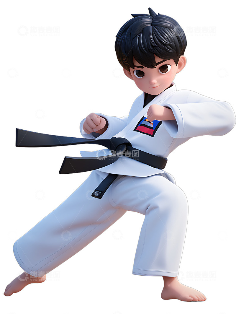 高清大图下载【趣麦麦图】练习柔道跆拳道武术的男孩体育