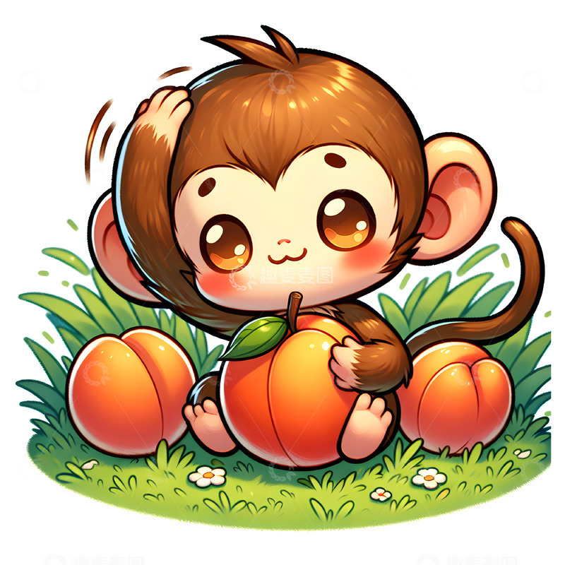 高清大图下载【趣麦麦图】十二生肖猴卡通素材