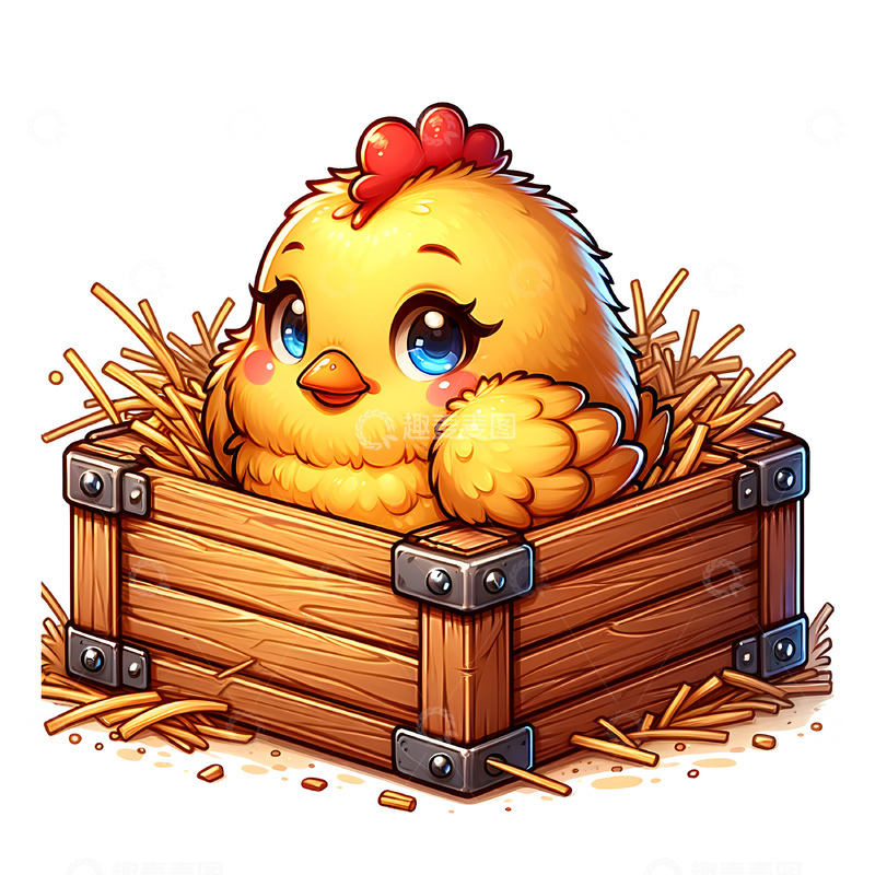 高清大图下载【趣麦麦图】卡通小鸡动物插画素材