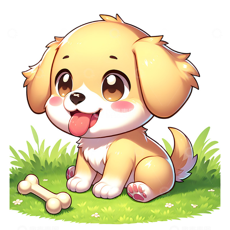 高清大图下载【趣麦麦图】十二生肖之小狗卡通素材