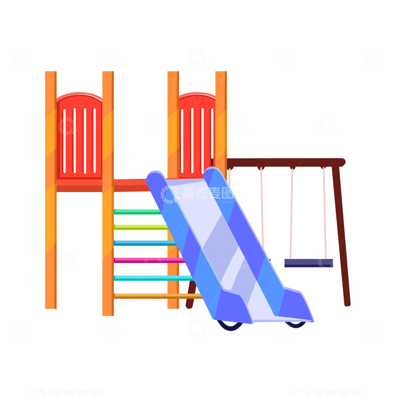 源文件下载【趣麦麦图】滑梯游乐设施