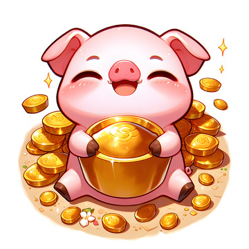 十二生肖之小猪卡通素材