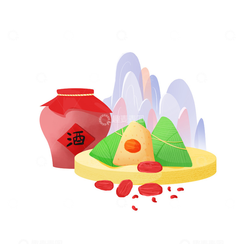 源文件下载【趣麦麦图】端午粽子美食习俗
