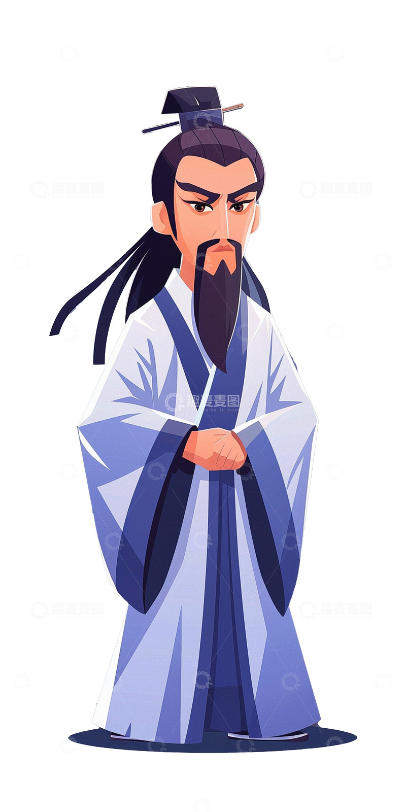 高清大图下载【趣麦麦图】屈原端午节人物