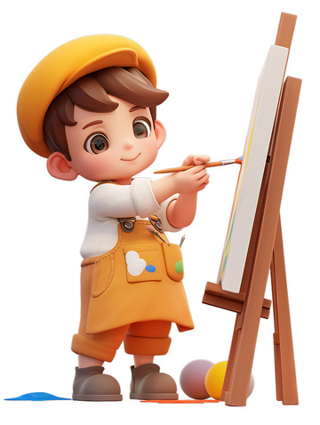 练习画油画卡通小孩美术3