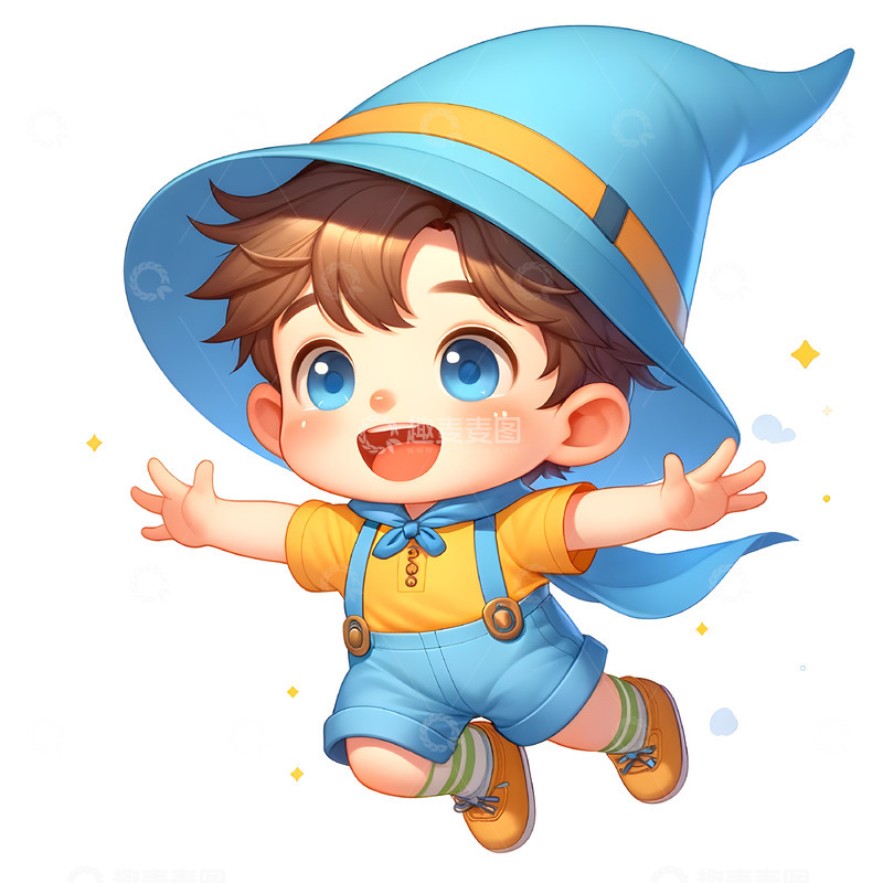 高清大图下载【趣麦麦图】儿童节可爱男孩卡通素材