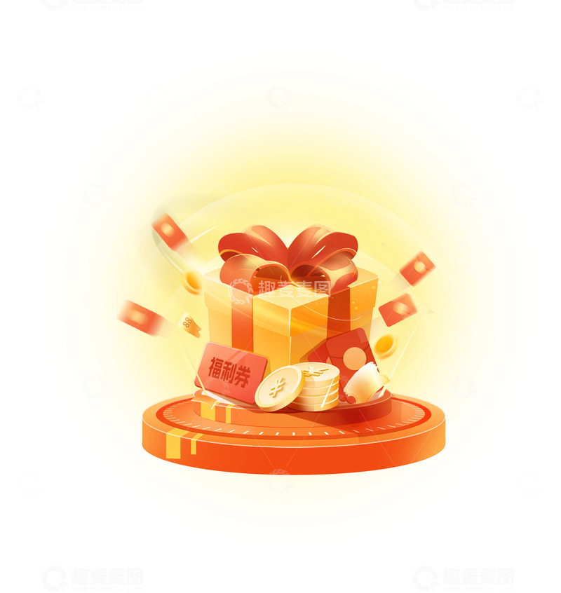 源文件下载【趣麦麦图】红色卡通手绘红包金币电商活动飞溅领奖弹窗