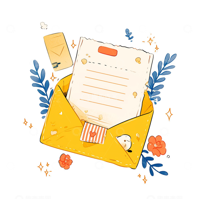 高清大图下载【趣麦麦图】卡通可爱多彩信封