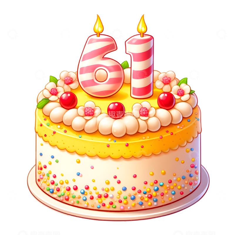 高清大图下载【趣麦麦图】六一儿童节庆祝蛋糕素材
