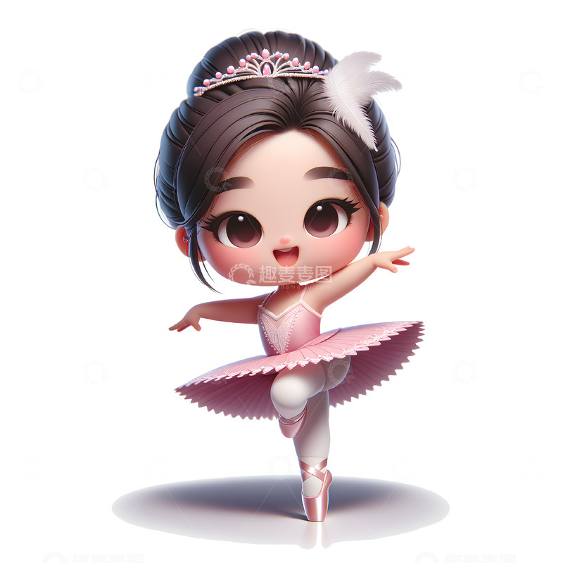 高清大图下载【趣麦麦图】3D卡通风格儿童舞蹈人物素材