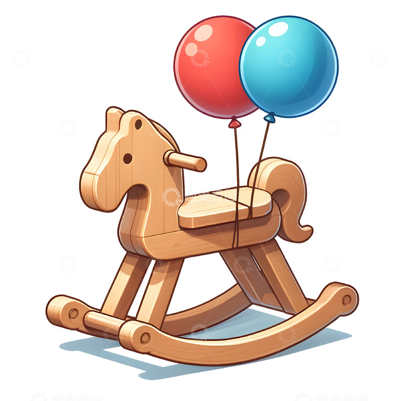 高清大图下载【趣麦麦图】卡通木马儿童节元素素材