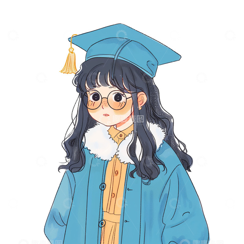 高清大图下载【趣麦麦图】可爱女学生毕业头像