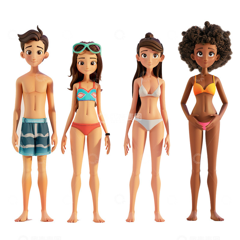 高清大图下载【趣麦麦图】夏日3d泳装人物合集