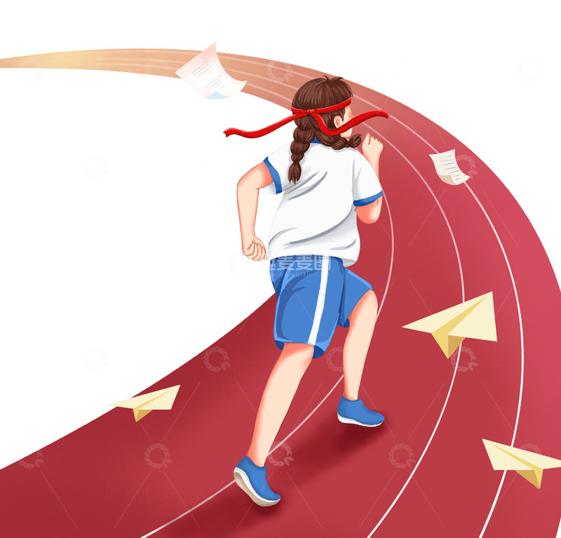 高考毕业季学生奔跑努力向前冲