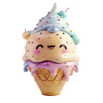 3d可爱甜筒冰激凌