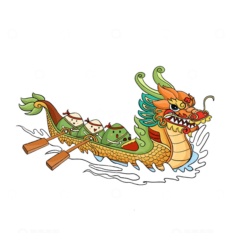 龙舟 端午节 粽子 赛龙舟 划船 浪花